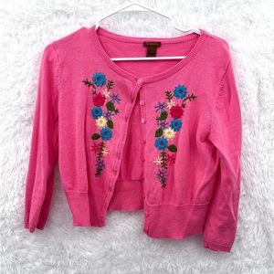 Copper Key Cropped Floral Cardigan 50s Pin up Rockabilly. Size L